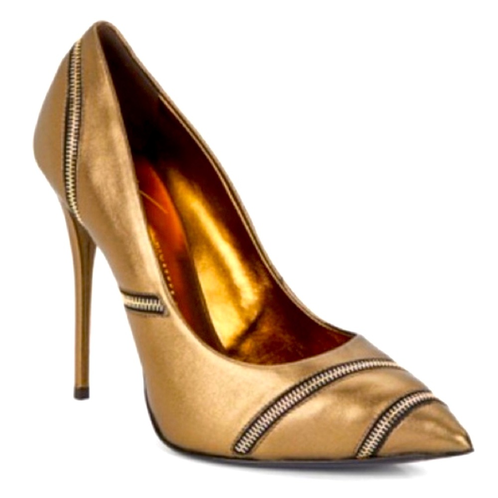 Giuseppe Zanotti
Iconic Yvette Metallic Leather Zipper Pump, Bronze
Size: US 8